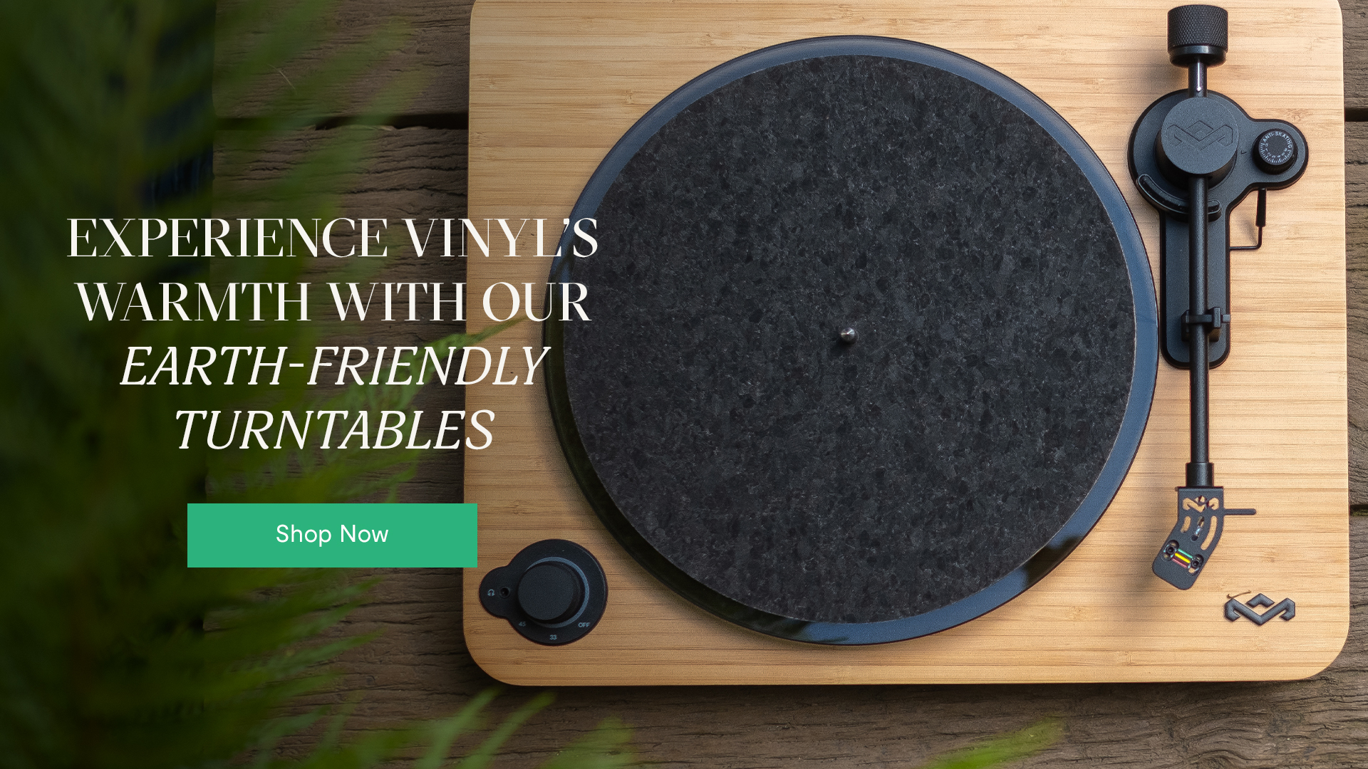 Experience vinyl's warmth with our earth friendly turntables